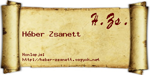 Héber Zsanett névjegykártya